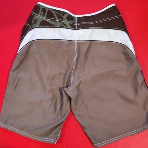 Ripzone board short brown tan white with wax comb / bottle opener men's size 30 - Picture 2 of 6